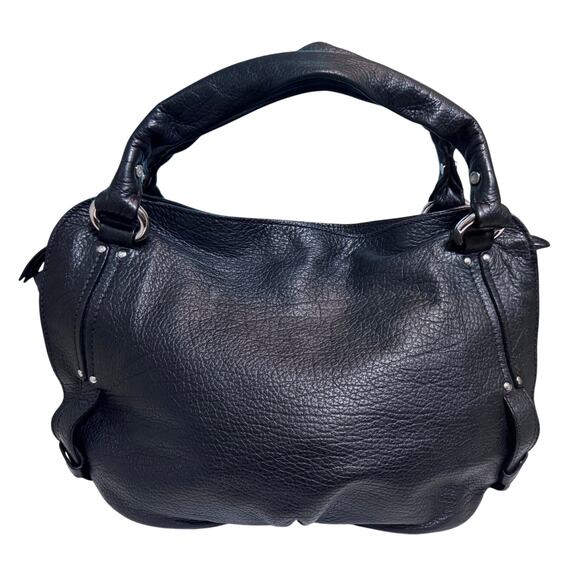 Auth. Celine Bittersweet Black Hobo Slouchy Textured Leather Handbag W/COA - Picture 2 of 16
